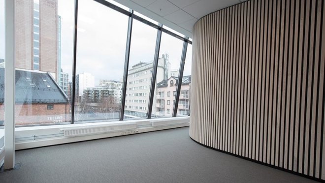 Innvendig glassfasade